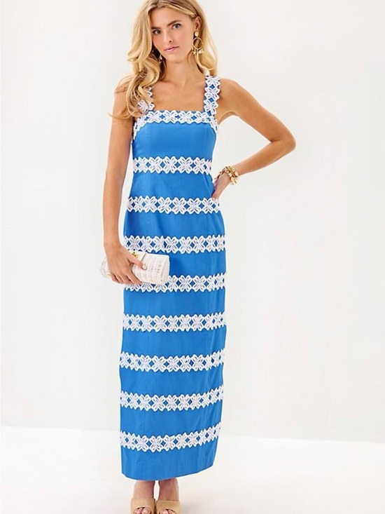 Lilly Pulitzer Dresses & Skirts - Lilly Pulitzer Davis Maxi Dress size 8 Sun washed Blue